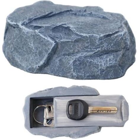 Bleu sarcelle Faux Rock Cachette de clés Décoration Coffre fort pour extérieur, cour, jardin, extérieur Grande taille Design Cachette une maison de rechange Boîte de serrure (1/5)