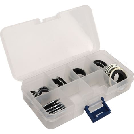 Kit de 30 juntas para compresor de aire acondicionado con caja de almacenamiento transparente. Universal, portátil y ligero, compatible con automóviles. (1/5)