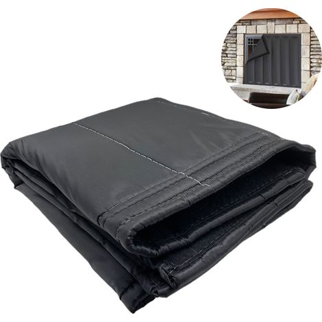 [Couverture de cheminée] [Bordure magnétique intégrée] [Oxford/coton] [Blocage thermique isolant] en noir, tailles disponibles 39x32, 45x34 ou 51x39 pouces, facile à nettoyer et à stocker (1/5)