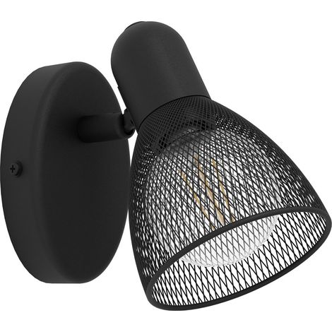 Faretto 1 Luce Spot E14 Nero Metallo Illuminazione Interno 28W Carovigno EGLO (1/3)