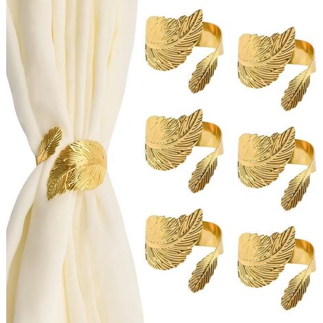 Set mit 20 dekorativen Metall-Gardinenhaltern mit Blattmotiv in Blattgold – Für Zuhause und Büro (Gold) (1/4)
