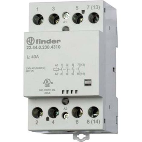 FINDER 224402304310PAS CONTACTEUR MODULAIRE 230.240 VAC/DC 4 NO 40 A AGSNO2 INDICATEUR MÉCANIQUE