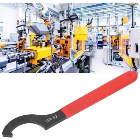 FENOPLASTICAClé à molette ER32 pour machine à graver – tête plate brillante, haute stabilité, mandrin + tige d’extension + écrou rotatif (1/5)
