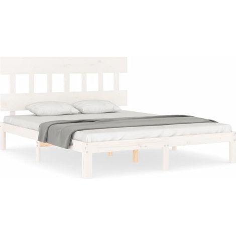 Maison Exclusive - Cadre de lit sans matelas blanc 160x200 cm bois de pin massif