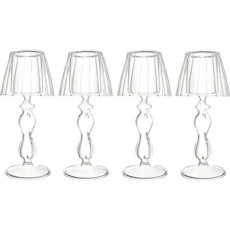 4 portacandele votive in vetro trasparente, candelabri moderni per feste