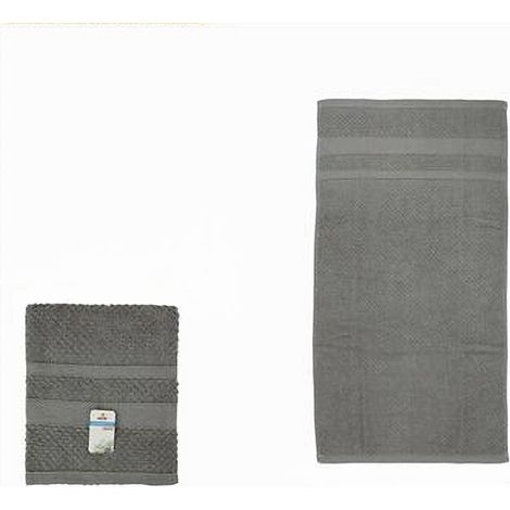 Cleafe - Asciugamano Da Bagno Ospite In Cotone Morbida 30x50 Cm 65 Gr Colore Grigio 79499 - (1/2)