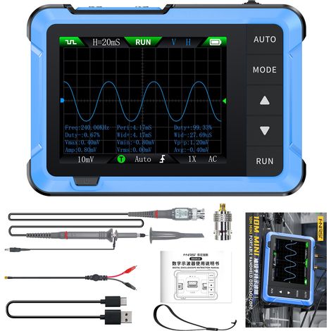 Oscilloscope portable DSO510 10 MHz – Générateur de signaux DDS – Écran 2,8 pouces – Fréquence d'échantillonnage 48 Méch./s – Durficst (1/5)