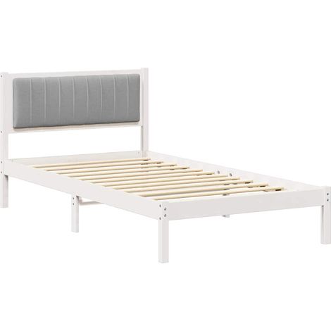Maison Exclusive - Letto con Testiera Rivestita Grigio chiaro 100 x 200 cm (1/5)