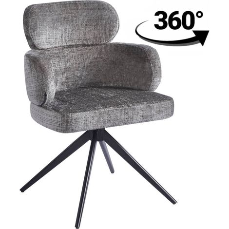 Sedia grigia con sedile girevole a 360 gradi, Modern Furnitex (1/5)