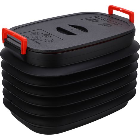 Seau de rangement télescopique 37L avec couvercle, poubelle multifonction pour pêche, camping et voyage en extérieur (1/5)