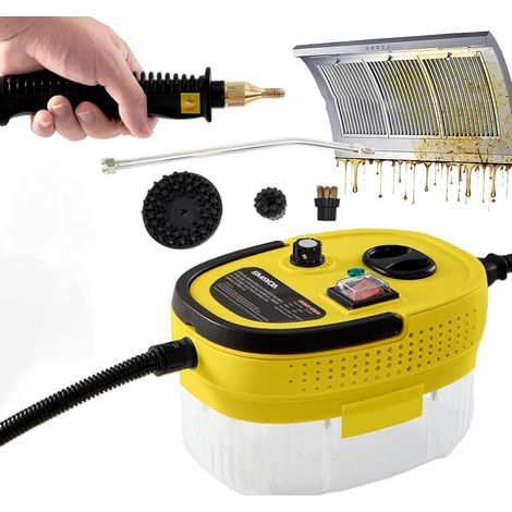 Nettoyeur vapeur portable haute pression 1500 W, haute température, pour joints, carrelage, voiture, cuisine, salle de bain - Blanc (1/5)