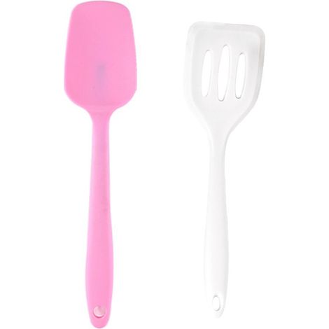 Ensemble Ustensiles Cuisine - Spatules Silicone Alimentaire - Résistant Haute Température - Pour Poêles Antiadhésives - Lot De 2 Pièces (1/5)