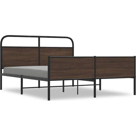 Maison Exclusive - Cadre de lit en métal sans matelas chêne marron 160x200 cm (1/5)