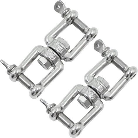 Anneau Pivotant Manille Connecteurs Suspension - MâChoires en Acier Inoxydable 304, Pivote en Toute pour Fauteuil Suspendu, BalançOire, Sac De Frappe, Yoga, Meubles Suspendus Et Divers - 2 Pcs (1/5)