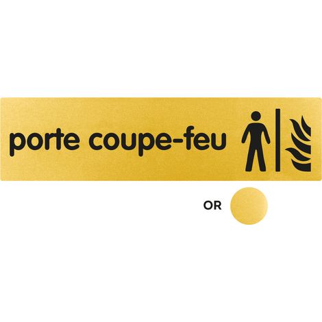 Plaque de porte Porte coupe-feu - Classique or 170x45mm - 4490892
