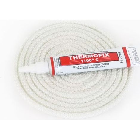 Joint rond tressé blanc ø 4mm x 2,5 m + colle