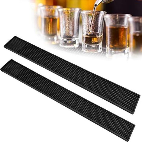 Bar Mats Set of 2 Rubber Bar Mats 8 x 60 cm Non-Slip Durable Bar Mats for Cafe Bar Club Kitchen Restaurant Counter (24"/2pcs) (1/5)