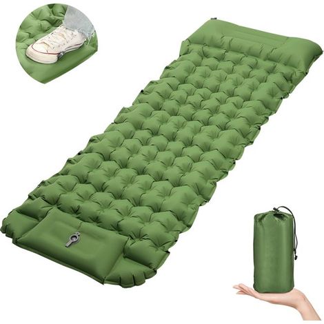 Matelas Camping Autogonflant Pliable,10 cm d'épaisseur, Matelas Autogonflant 1 Personne Pliable pour Bivouac Camp Portable (1/5)