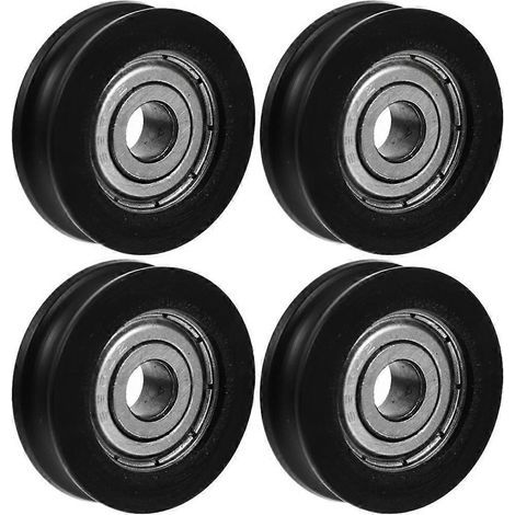galets de guidage à gorge en U pour quincaillerie de portes et fenêtres-2X2X0.7CM-Black (1/3)