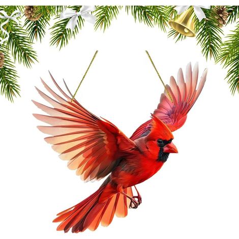 Tentures d'oiseaux de fenêtre, décoration d'oiseaux d'intérieur, rouge, 2020cm (1/5)