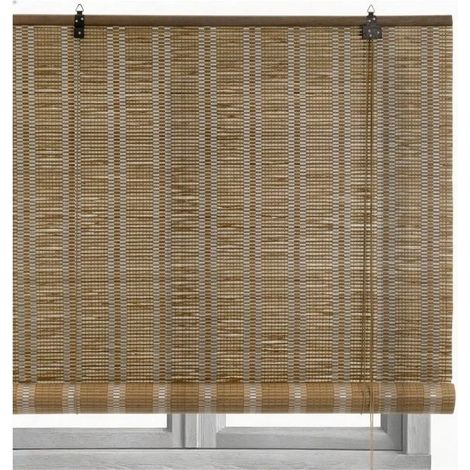 Store enroulable - JUANIO - Juanio - Bambou naturel - 120x180 cm - Enroulement manuel (1/5)