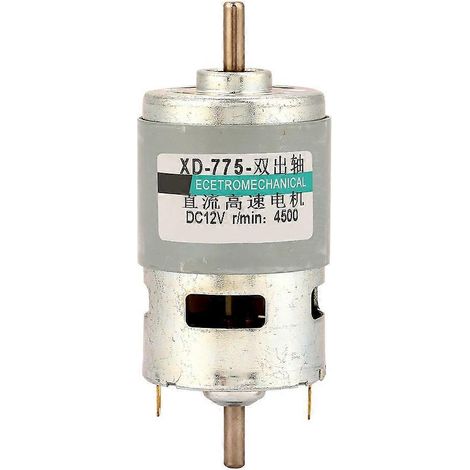 Moteur 775 50W Moteur CC à double arbre haute puissance et couple élevé (12V 4500 tr/min sans support)