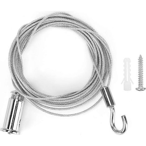 Suspension lumineuse en acier câblé pour plafond, lustre moderne avec accessoires de fixation, lampe pendante design, quincaillerie incluse (1/5)