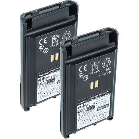 vhbw 2x Akku Ersatz für Vertex Yaesu FNB-V96 FNB-V95Li, FNB-V96Li, FNB-V95 für Funkgerät, Walkie Talkie (2200 mAh, 7,4 V, Li-Ion) (1/5)