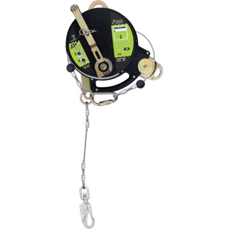 Anticaídas retráctil con doble cable de seguridad de acero inoxidable, sistema de recuperación, lg 24m T-LINE KRATOS SAFETY (1/3)