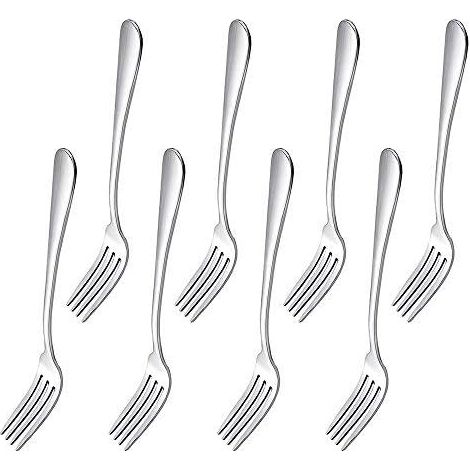 fourchette en acier inoxydable de 20,5 cm pour salade de viande au steak, lave - vaisselle sans dommage, 8 pièces - couleur unie