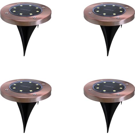 Solar Ground Light - In-Ground Disc Lamp - Waterproof Outdoor Landscape Lighting for Garden Patio Walkway Lawn Driveway - 4 Pack (1/5)