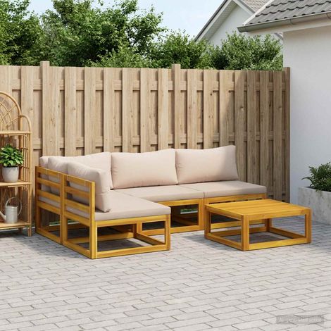 vidaXL Sofa Set 5 pcs Natural Solid Acacia Wood (1/5)
