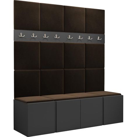 Conjunto para recibidor Pinis V, Manila 04, 186x168x46cm, Tapiz, Aglomerado laminado, Colocada, Montada en la pared (1/5)