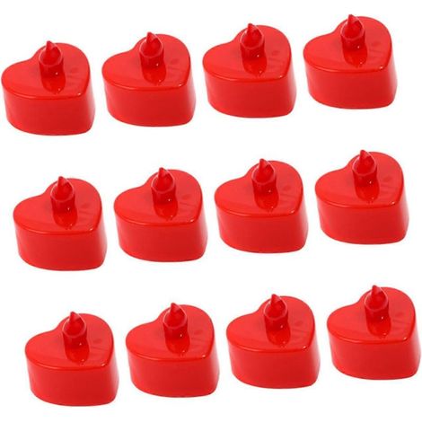 Bougies LED en forme de cœur, lot de 48, bougies chauffe-plat LED pour la décoration intérieure de la Saint-Valentin
