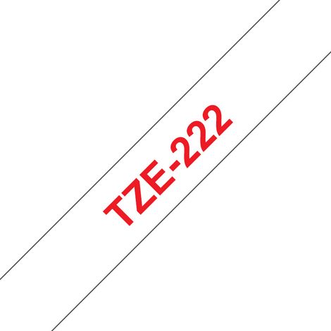 Brother TZE-222 nastro per etichettatrice Rosso su bianco TZE222