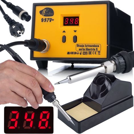 Rosfix 937D+ – Lötstation mit LCD-Display 75W, 200-480°C, ESD Safe Präzise Temperaturanpassung, Keramikheizelement Für Werkstätten und Hobby Elektronik-Lötgerät
