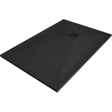 Mexen Stone+ receveur de douche en composite rectangulaire 120 x 90 cm, noir, capot noir - 44709012-B (1/5)