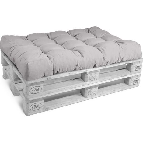 Beautissu – Coussin palette 120x80cm – 15cm d'épaisseur – 100% polyester – Confort intérieur et extérieur – Lavage à la main