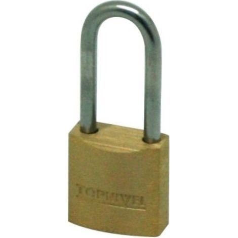 Candado Seguridad  20Mm Arco Largo Laton  Nivel (1/3)
