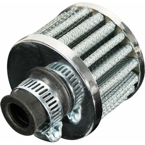 12Mm X 50Mm X 56Mm Huile Reniflard Filtre à Air Froid Carburant Carter Moteur Adapté Voiture Argent