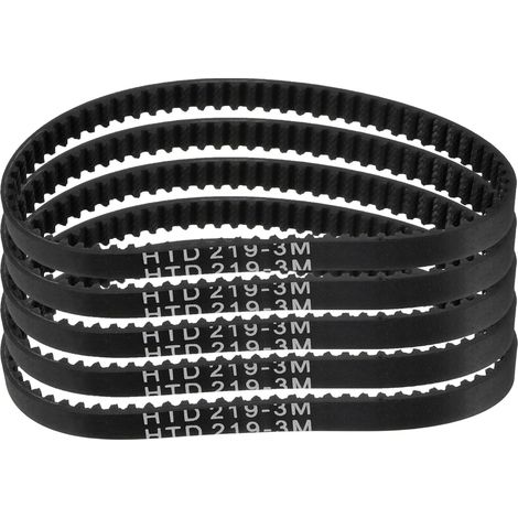 5pcs HTD-3M Rubber Timing Belt 73 Teeth, 219mm Pitch Length x 6mm Width x 2.4mm Height, Closed Loop Pulley Belt (1/5)