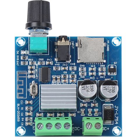 Amplificateur Numérique Bluetooth avec Carte Mémoire et AUX, Volume Réglable Double Canal