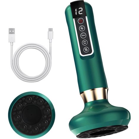 Anti Cellulite Appareil Massage,Appareil de Massage par Ventouse Électrique, Appareil de Massage Anti-Cellulite pour Ventouse Electrique Anti Cellulité, Avec 12 Modes D'Aspiration (Vert encre) (1/5)