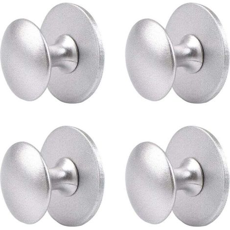Boutons de placard adhésifs, boutons de placard de cuisine auto-adhésifs, poignées de tiroir, 4 pièces (argent sable) (1/4)