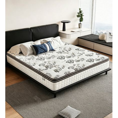 LANKOU 5FT Memory Foam & Spring Mattress with 7 Zone Orthopaedic &Pressure Relief  Pocket Spring  Breathable Soft Fabric & Hypoallergenic