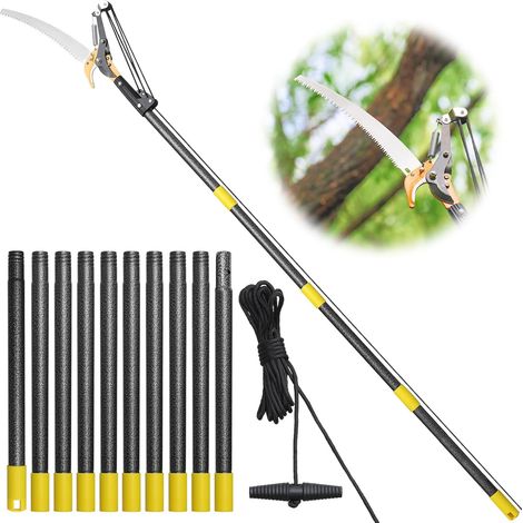 Extendable Pole Saw for Tree Pruning 4m Long Handle Manual Pruning Shears 30cm Steel Sharp Blade (1/5)