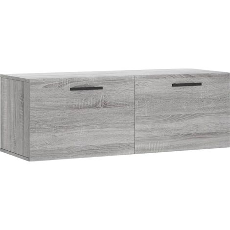 Armoire murale flottante en bois d'ingénierie sonoma gris 100 x 36,5 x 35 cm avec grand espace de rangement style moderne (1/5)
