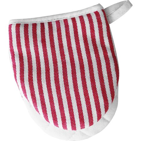 Gants de four à micro-ondes en coton épais résistant à la chaleur, à rayures, avec cordon rouge (1/5)