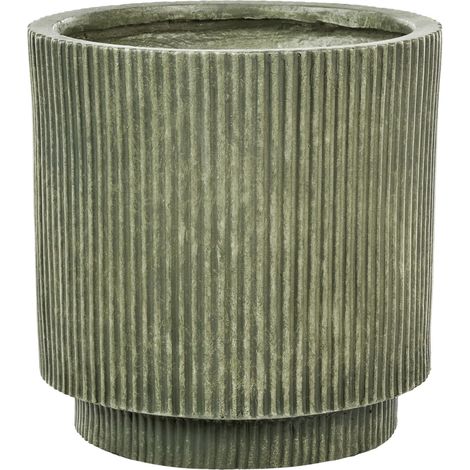 Pot de Fleurs Extérieur 30 x 30 x 30 cm en Fibre d'Argile Vert Olive Daria (1/5)