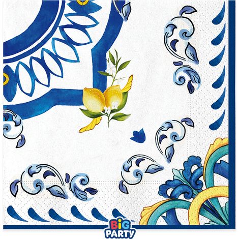 Big Party Tovaglioli Carta Amalfi 33 x 33 Cm Cf 16 Pz